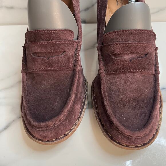 Clarks Unstructured Women's Purple Suede Carleta Belle Penny Loafers Sz 9.5 Y2K - Picture 4 of 9